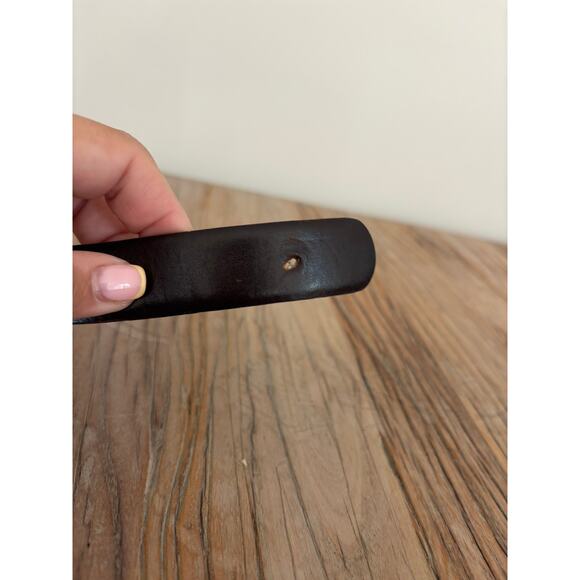 Vintage Reversible Leather Belt Gold-Tone Flip Buckle Made in Italy Size 40/100 - Picture 4 of 6